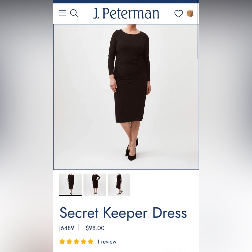 J. Peterman Black Midi Dress